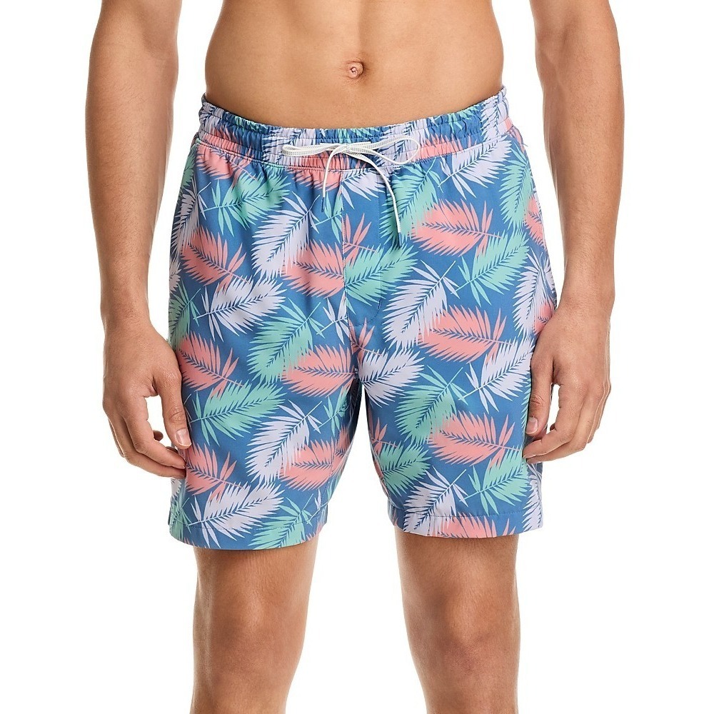 Faherty Shorelite Swim Trunks Men's Large Twilight Paradise Palm Stretch Shorts